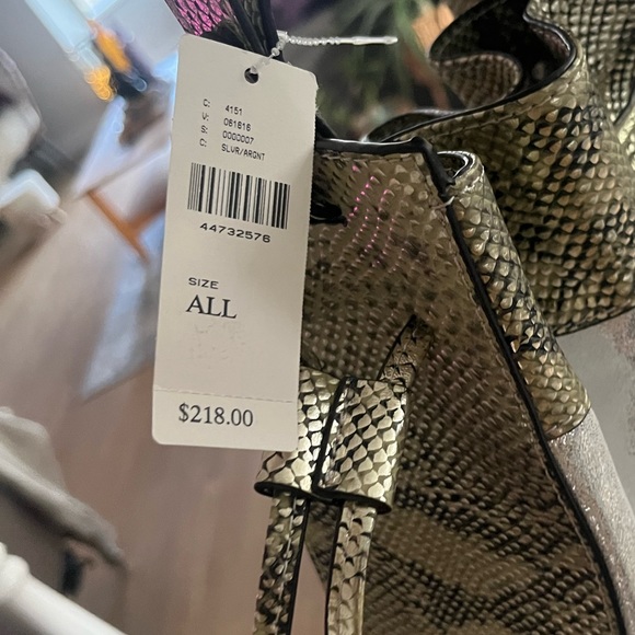 Silver metallic and snakeskin Anthropologie bag - Picture 7 of 7